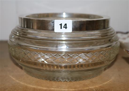 Silver rimmed salad bowl